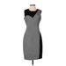 Elie Tahari Casual Dress - Sheath Crew Neck Sleeveless: Gray Color Block Dresses - New - Women's Size 2