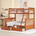 Twin-Over-Full Bunk Bed with Full-Length Guardrail, Headboard, Footboard, and 2 Drawers for Optimum Security