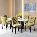 Contemporary Velvet PU Tufted Upholstered Dining Chair Set of 2