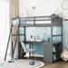 Versatile Wooden Twin Loft Bed with Desk, Drawers and Cabinet