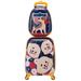 2 PCS Kid's Animal Patterns Suitcase Luggage Set 16'' Hardside Spinner Toddler Travel Rolling Luggage Girls Boys, Yellow+Blue