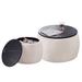 Nesting Round Storage Set Of 2 Coffee Table Footstool With Storage Removable Top Round Accent Side Table