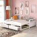 Wooden Daybed with Trundle Bed and Two Storage Drawers , Extendable Bed Daybed, Sofa Bed
