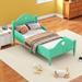 Kid-Friendly Macaron Twin Size Toddler Bed with Side Safety Rails, Headboard, and Footboard - Easy Assembly