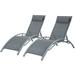 Aluminum Lounge Chairs for Outside with 5 Adjustable Positions