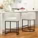 LUE BONA 26 in. Counter Height Low Back Bar Stool with Metal Frame Modern Barrel Fabric Bar Stool for Kitchen Island