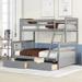 Twin Over Full Bunk Bed with Guardrail, Headboard, Footboard - Optimum Security