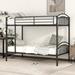 Solid Steel Twin-over-Twin Bunk Bed with Guardrails - Separable into 2 Beds - Space-Saving Design