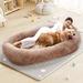 Tucker Murphy Pet™ Large Human Dog Bed, 72"Large Size Bean Bag Bed for Adults, Pets, Removable & Washable PV Cover, in Brown | Wayfair