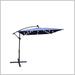 Arlmont & Co. Sheralyn 98.4" Lighted Market Umbrella w/ Crank Lift Counter Weights Included Metal in Blue/Navy | 98.4 H x 98.4 W x 98.4 D in | Wayfair