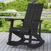 Dovecove Nikki Outdoor Rocker Chair Plastic in Black | 36.2 H x 19.7 W x 39.2 D in | Wayfair A2CE21FF20024F6B928263E63B3A6B84