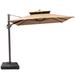 Arlmont & Co. Siblee 132" x 108" Rectangular Cantilever Umbrella w/ Crank Lift, Counter Weights Included Metal in Brown | Wayfair