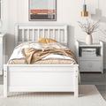 Winston Porter Solid Wood Bed w/ Nightstand, Headboard & Footboard in White | Twin | Wayfair 3CEB69F563CD40FCBE5937C691E5E21E