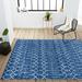 Blue/White Rectangle 4' x 6' Living Room Area Rug - Blue/White Rectangle 4' x 6' Area Rug - Union Rustic Moroccan Hype Boho Vintage Diamond, Bohemian, Easy-Cleaning, For Bedroom, Kitchen, Living Room, Non Shedding Area-Rugs, 4 X 6 | Wayfair