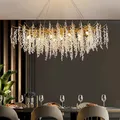 Lustre en cristal à pampilles de luxe français lampe de branche créative salon salle à manger