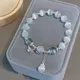 Bracelet en cristal clair de lune bleu de mer pour filles et femmes bracelet élastique accessoires