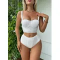 Maillot de bain à armatures déformable pour femme bikini taille haute pour femme ensemble de