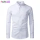 Chemise habillée en coton Oxford pour hommes chemise boutonnée coupe couvertes manches longues