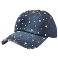 Fashion Women Baseball Cap Bling Stars Rhinestone Denim Cap Adjustable Strap Jean Snapback Hat