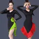 Long Sleeve Dress Women Dresses Big Red Flower Tassel Dance Skirt Latin Dancing Latina Black Sexy