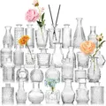 Vase en verre transparent pour décoration de mariage mini vase en verre vintage ensemble de