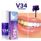 V34 Purple Whitening Toothpaste Remove Stains Reduce Yellowing Care For Teeth Gums Fresh Breath