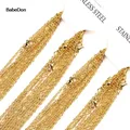 BabeDon Catene in acciaio inossidabile Collana Donna 10 pz/lotto All'ingrosso all'ingrosso fai da te Rolo 2mm Catena No Fade Girocollo per la creazione di gioielli