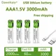 USB rechargeable lithium-ion battery with a fast charging capacity of 3000mah 1.5VAAA lithium-ion