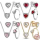 Heart shaped Series Jewelry Set 925 Sterling silver Dazzling Heart shaped Necklace Ring Earrings