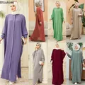 Abaya musulmane pour femmes robe caftan longue robe unie robe cardigan islamique de Dubaï