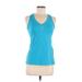 Adidas Active Tank Top: Teal Solid Activewear - Women's Size Medium