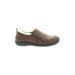 Flats: Slip On Wedge Casual Brown Solid Shoes - Women's Size 9 - Round Toe