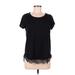 LC Lauren Conrad Short Sleeve Top Black Scoop Neck Tops - Women's Size Medium