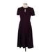 Tommy Hilfiger Casual Dress - A-Line: Burgundy Solid Dresses - Women's Size 10