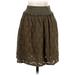 Isaac Mizrahi LIVE! Casual A-Line Skirt Knee Length: Brown Print Bottoms - Women's Size 2X-Small