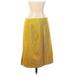 Maeve Casual A-Line Skirt Knee Length: Yellow Print Bottoms - Women's Size 4