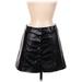 ASOS Faux Leather A-Line Skirt Mini: Black Print Bottoms - Women's Size 6