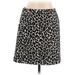 Sanctuary Casual Wrap Skirt Knee Length: Black Leopard Print Bottoms - Women's Size Large