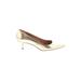 Talbots Heels: Slip On Kitten Heel Glamorous Gold Print Shoes - Women's Size 9 1/2 - Pointed Toe