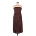 ASOS Casual Dress - Midi Strapless Sleeveless: Brown Print Dresses - Women's Size 6