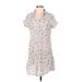 Bridge & Burn Casual Dress - Mini Collared Short sleeves: White Dresses - Women's Size Small