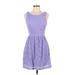 Mystic Casual Dress - A-Line Scoop Neck Sleeveless: Purple Solid Dresses - Women's Size Medium