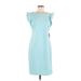 En Focus Studio Casual Dress - Sheath: Teal Solid Dresses - Women's Size 8