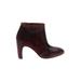 Chie Mihara Ankle Boots: Burgundy Print Shoes - Women's Size 37 - Almond Toe