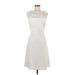 Lauren by Ralph Lauren Casual Dress - Party High Neck Sleeveless: White Print Dresses - Women's Size 8