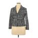Ruby Rd. Blazer Jacket: Short Gray Plaid Jackets & Outerwear - Women's Size 14 Petite
