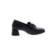 Paul Green Heels: Slip On Chunky Heel Classic Black Solid Shoes - Women's Size 6 1/2 - Almond Toe