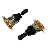 musiclily metric 3 way short straight guitar toggle switch pickup selector for gibson epiphone les paul electric guitar black top with black tip(pack of 2)