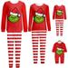 Grinch Green Monster Personality Long Sleeve Top and Pants Dog Dad Kids Baby Christmas Pajamas for Children (Child 140)