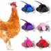6PCS Chicken Hats for Hens Tiny Pets Funny Halloween Accessories Feather Top Hat with Adjustable Elastic Chin Strap Rooster Duck Parrot Poultry Stylish Show Costume